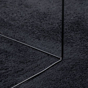 Schwarzer Kurzflor Teppich 200x280 cm