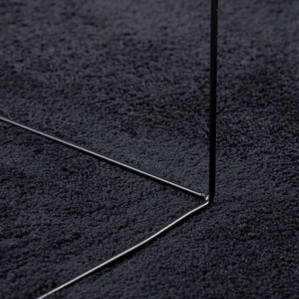 Schwarzer Kurzflor Teppich 200x280 cm