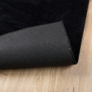 Schwarzer Kurzflor Teppich 240x240 cm