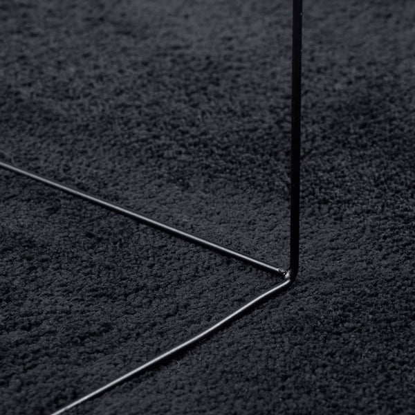 Schwarzer Kurzflor Teppich 240x240 cm