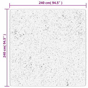 Schwarzer Kurzflor Teppich 240x240 cm