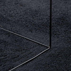 Schwarzer Kurzflor Teppich 240x340 cm