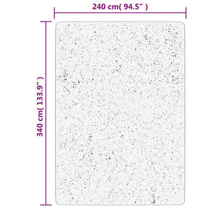 Schwarzer Kurzflor Teppich 240x340 cm