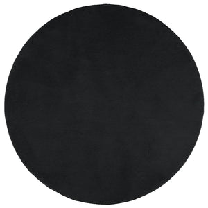 Schwarzer Kurzflor Teppich Ø 120cm