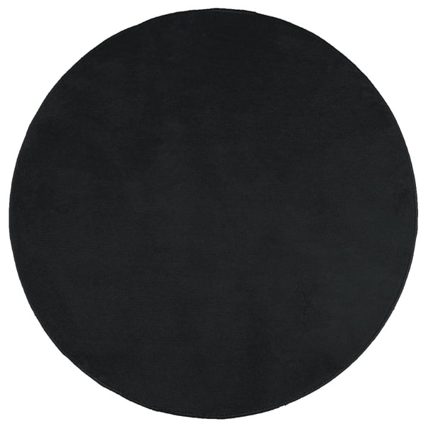 Schwarzer Kurzflor Teppich OVIEDO Ø 160 cm