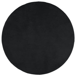 Schwarzer Kurzflor Teppich Ø 200cm