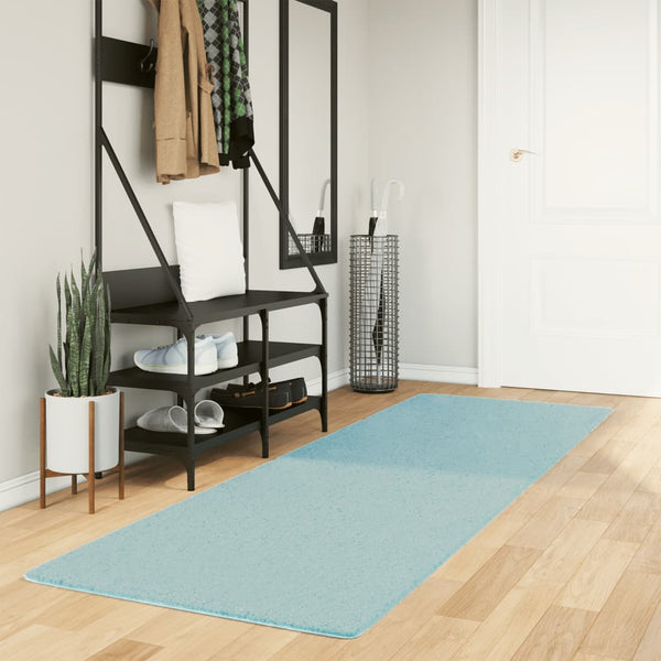 Grüner Kurzflor Teppich OVIEDO 80x250 cm