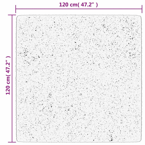 Türkis Kurzflor Teppich 120x120 cm