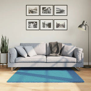 Türkis Kurzflor Teppich 120x120 cm