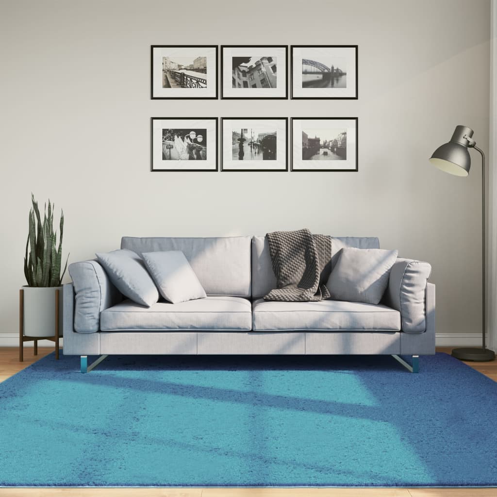 Türkis Teppich Kurzflor 200x200 cm