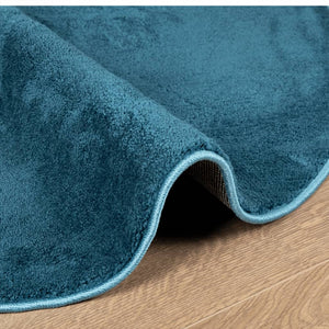 Türkis Kurzflor Teppich OVIEDO Ø 80cm