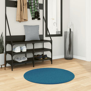 Türkis Kurzflor Teppich OVIEDO Ø 80cm