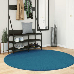 Türkis Kurzflor Teppich Ø 160 cm