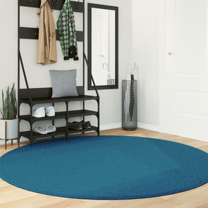 Türkiser Kurzflor Teppich Ø 200cm