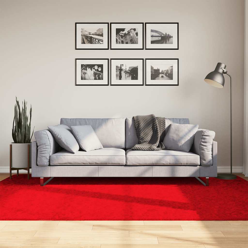 Roter Kurzflor Teppich OVIEDO 160x230 cm