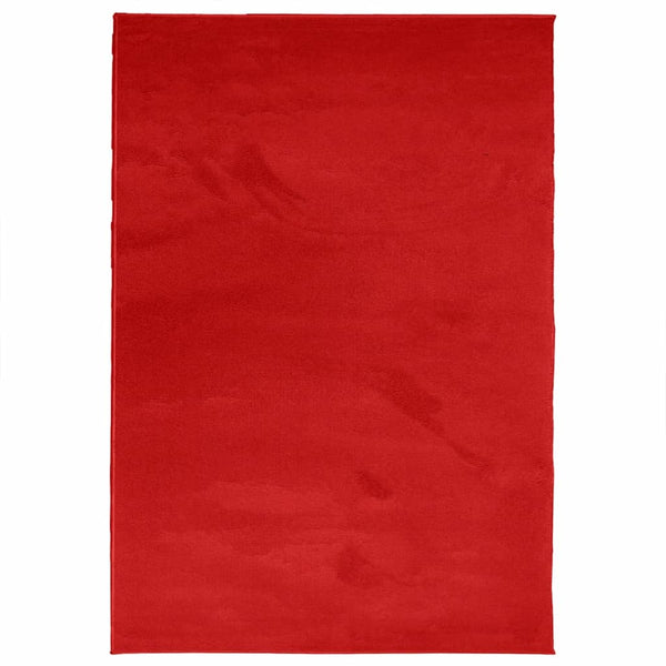 Roter Kurzflor Teppich 200x280 cm