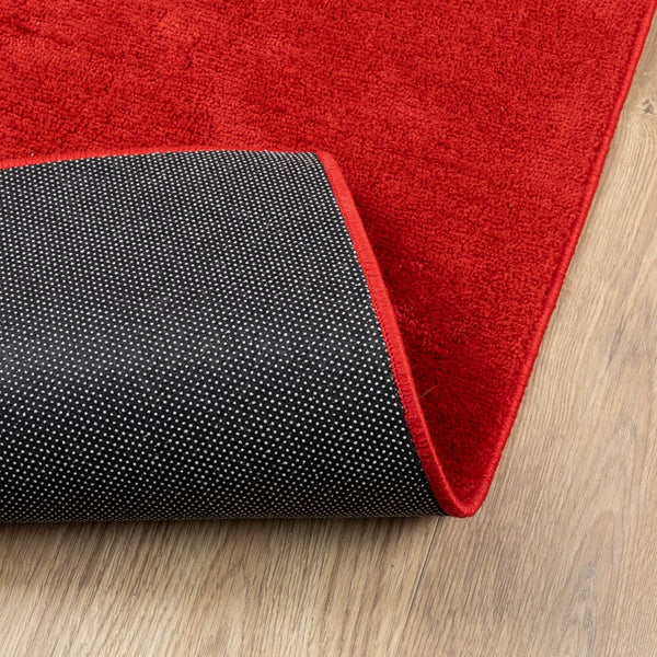 Roter Kurzflor Teppich 200x280 cm