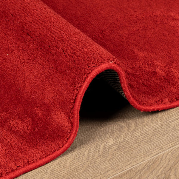 Roter Kurzflor Teppich 200x280 cm