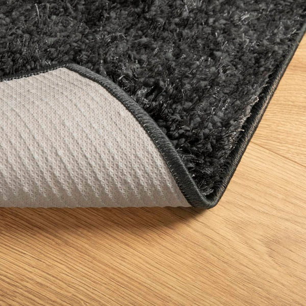 Anthrazit Hochflor Teppich 100x200 cm