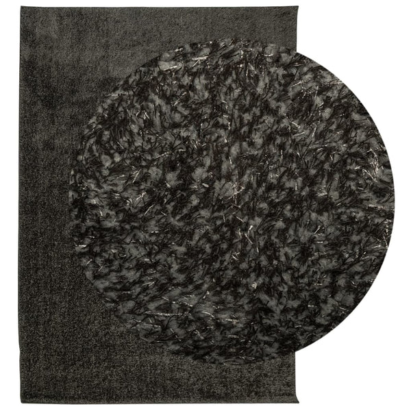 Anthrazit Hochflor Teppich ISTAN 120x170 cm