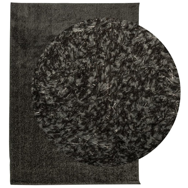Anthrazit Hochflor Teppich 200x280 cm