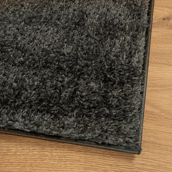 Anthrazit Hochflor Teppich 200x280 cm