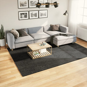 Anthrazit Hochflor Teppich 200x280 cm