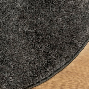 Anthrazit Hochflor Teppich Ø 200cm