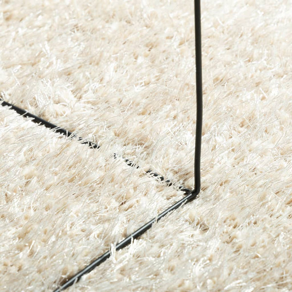 Creme Hochflor Teppich ISTAN 120x170 cm