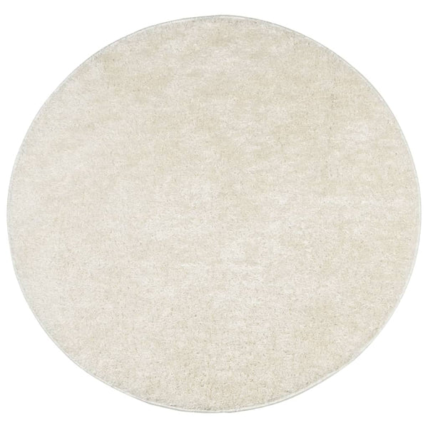 Creme Hochflor Teppich ISTAN Ø 160cm