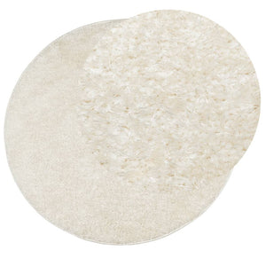 Creme Hochflor Teppich ISTAN Ø 160cm