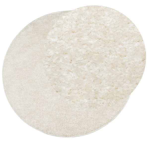 Creme Hochflor Teppich ISTAN Ø 160cm