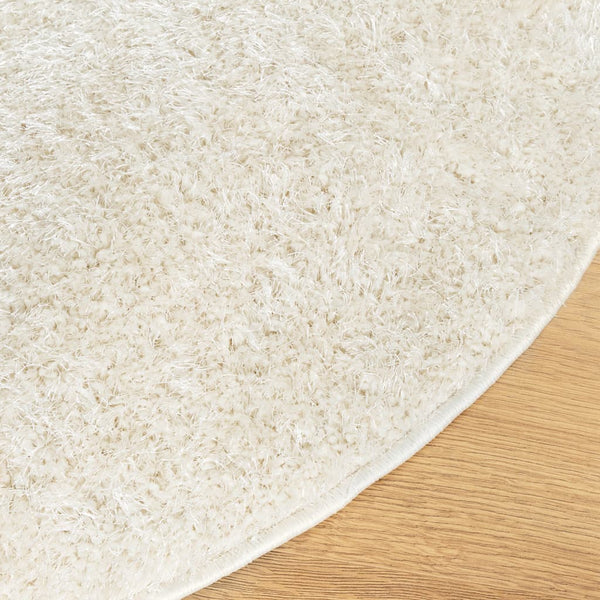 Creme Hochflor Teppich ISTAN Ø 160cm