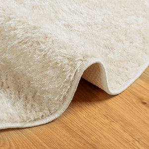 Creme Hochflor Teppich ISTAN Ø 160cm