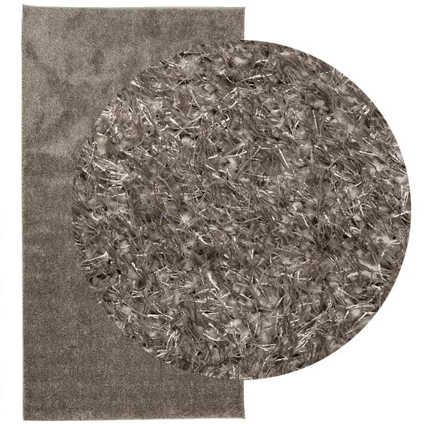 Grauer Hochflor Teppich 80x150 cm