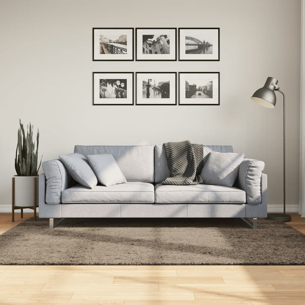 Hochflor Teppich Grau Glänzend 140x200 cm
