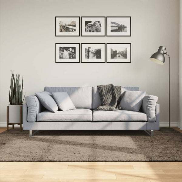 Grauer Hochflor Teppich 160x230 cm