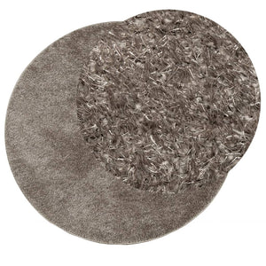 Grauer Hochflor Teppich ISTAN Ø 120 cm