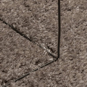 Grauer Hochflor Teppich ISTAN Ø 120 cm