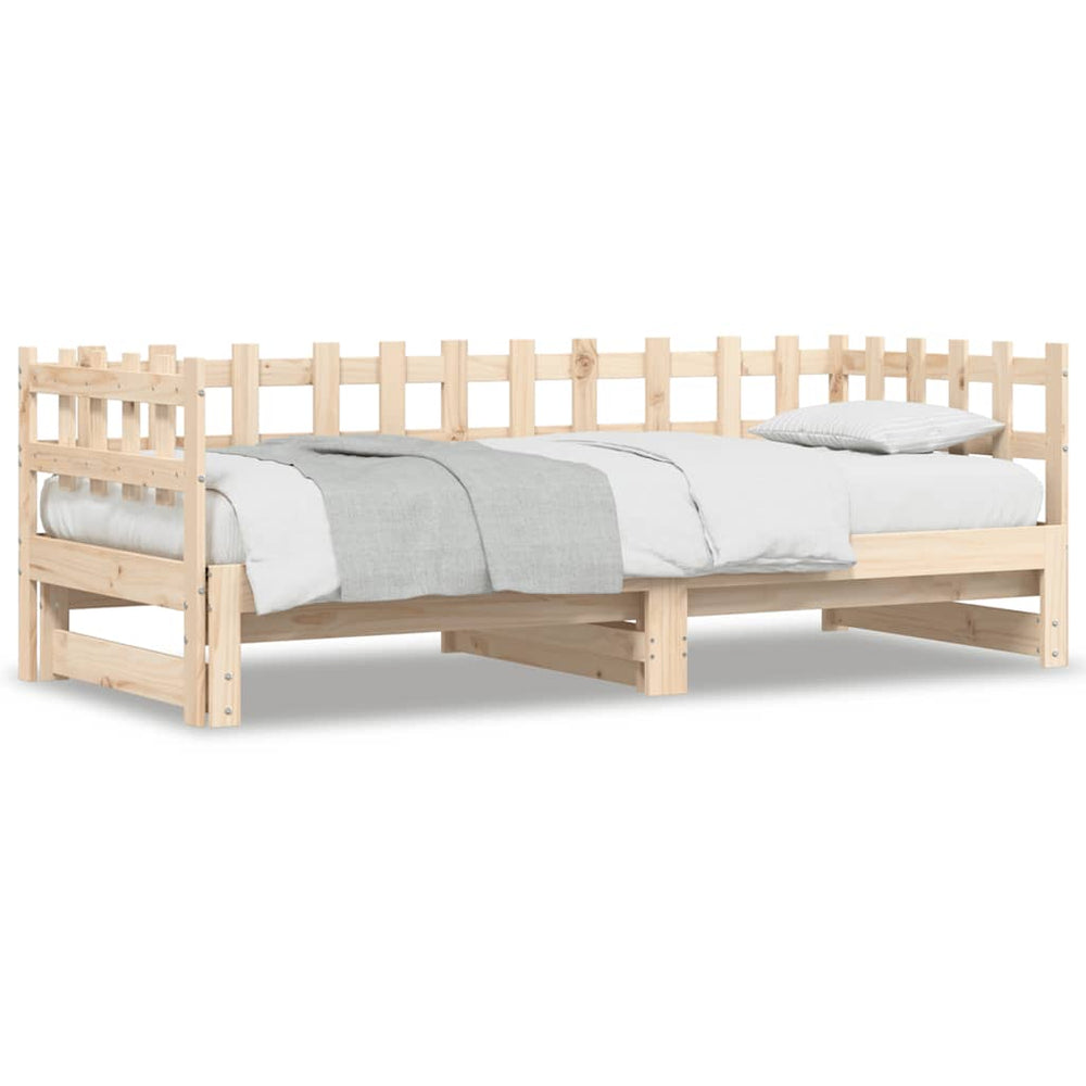 vidaXL Extendable Day Bed 2x(90x200) cm Solid Pine Wood