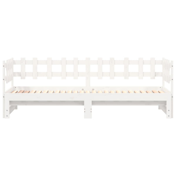 vidaXL Extendable Day Bed White 2x(90x200) cm Solid Pine Wood