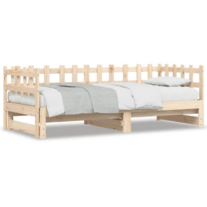 vidaXL Extendable Day Bed 2x(90x190) cm Solid Pine