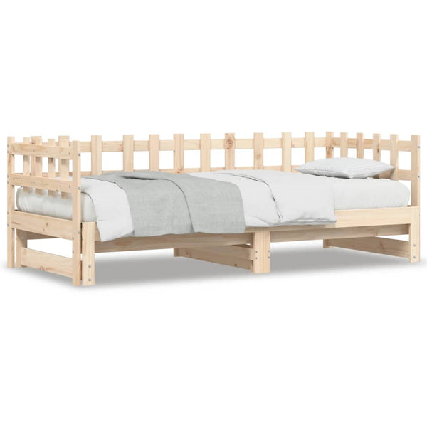 vidaXL Extendable Day Bed 2x(90x190) cm Solid Pine