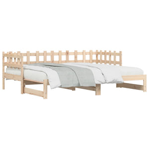 vidaXL Extendable Day Bed 2x(90x190) cm Solid Pine