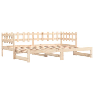 vidaXL Extendable Day Bed 2x(90x190) cm Solid Pine