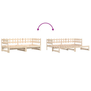 vidaXL Extendable Day Bed 2x(90x190) cm Solid Pine