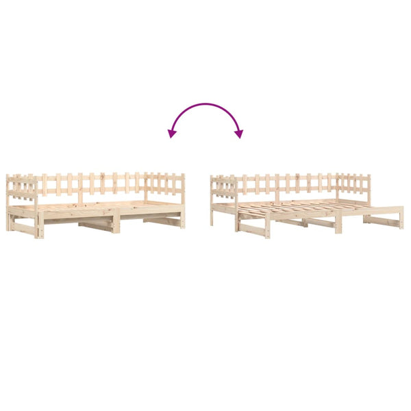 vidaXL Extendable Day Bed 2x(90x190) cm Solid Pine