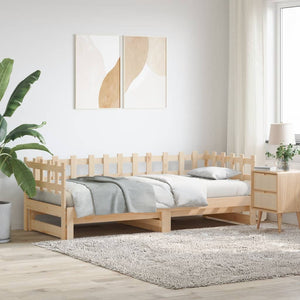 vidaXL Extendable Day Bed 2x(90x190) cm Solid Pine