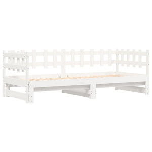 vidaXL Extendable Day Bed White 2x(90x190) cm Solid Pine Wood