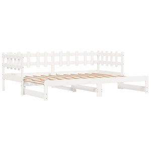 vidaXL Extendable Day Bed White 2x(90x190) cm Solid Pine Wood